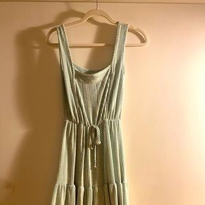 Medium Length Green Flowing Dress